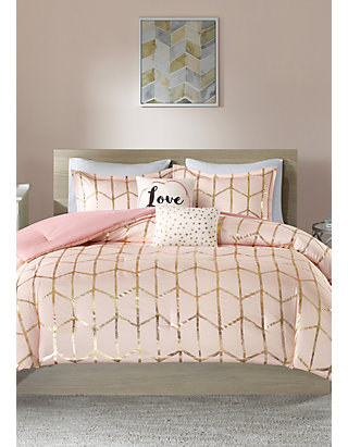 Blush Gold Intelligent Design Raina Comforter Set King/Cal King Size 