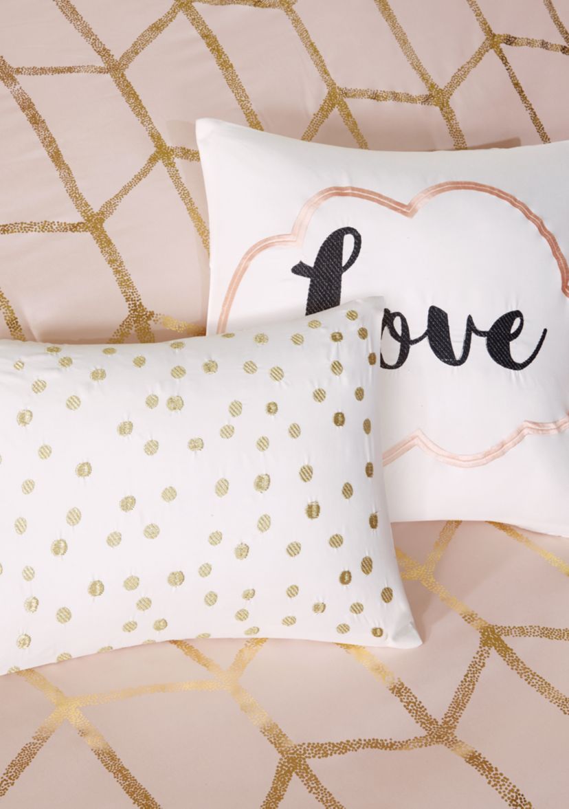 Raina Blush and Gold Comforter Set