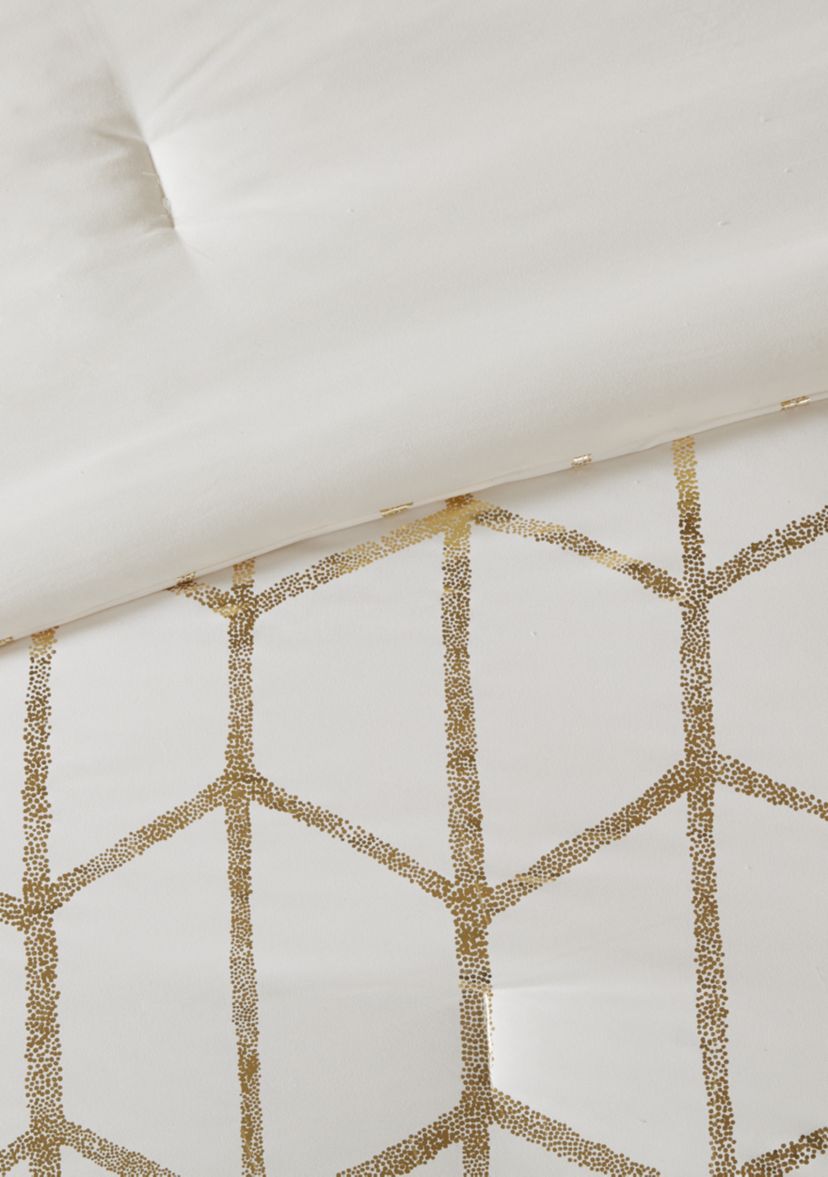 Raina Ivory and Gold Comforter Set