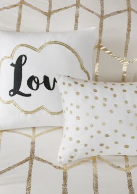 Raina Ivory and Gold Comforter Set