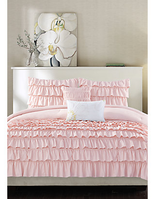 Grey Ruffles Intelligent Design Waterfall Comforter Set Full/Queen Size 5 – 