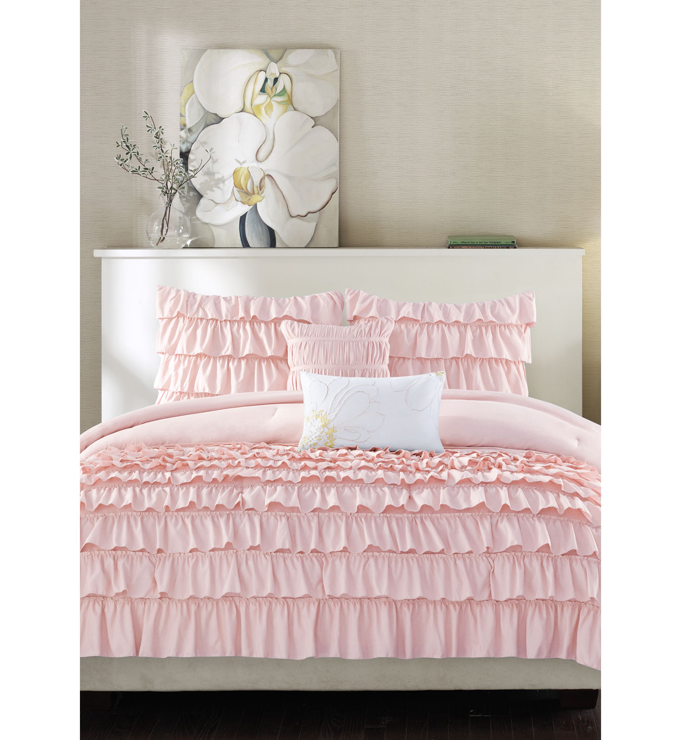 Intelligent Design Waterfall Comforter Set - Blush