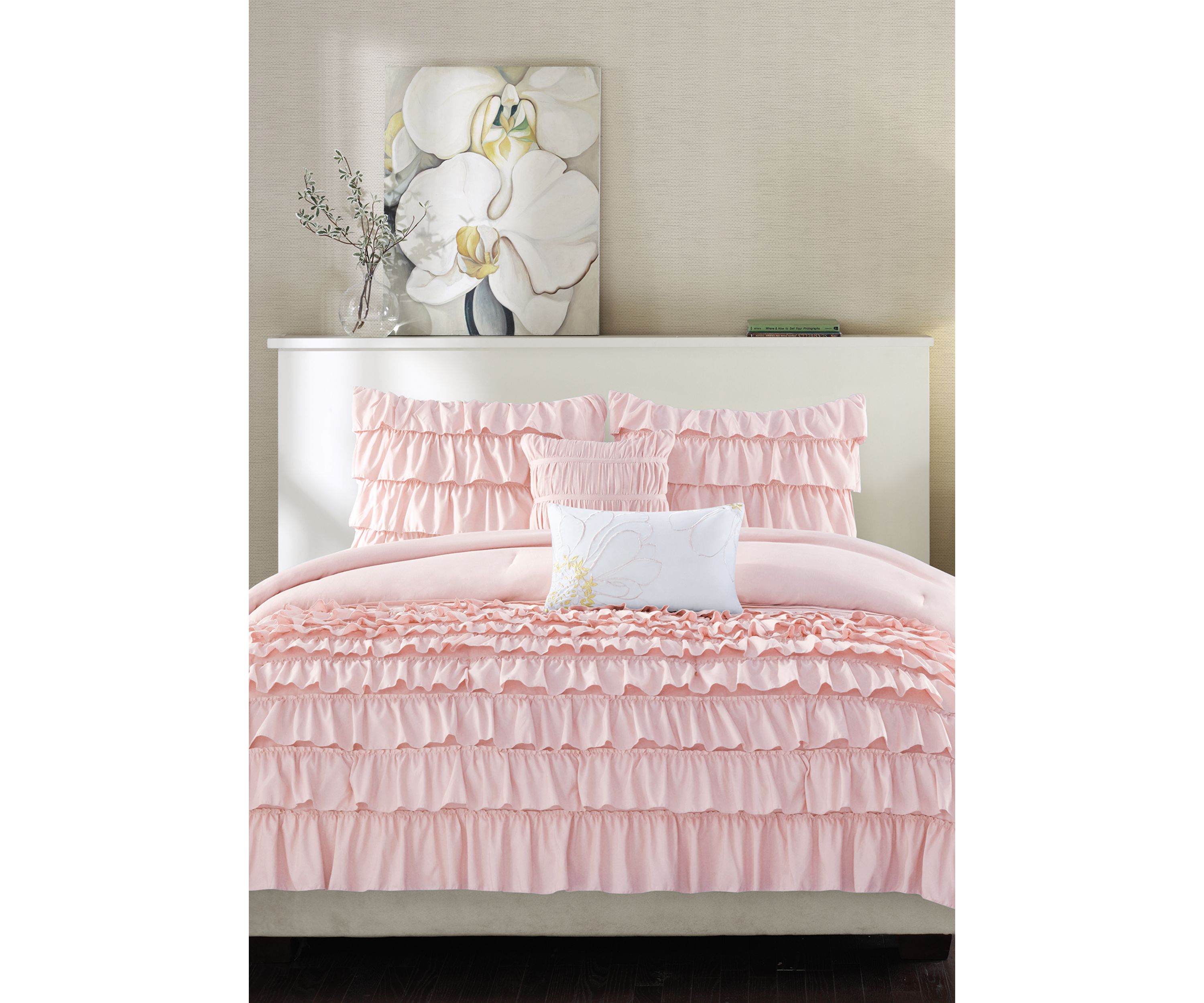 Intelligent Design Waterfall Comforter Set - Blush
