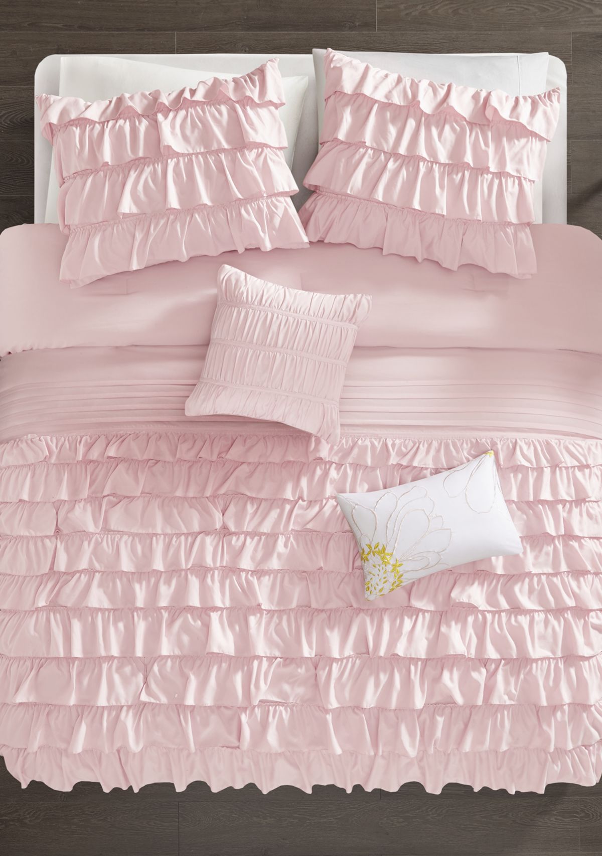 Intelligent Design Waterfall Comforter Set - Blush