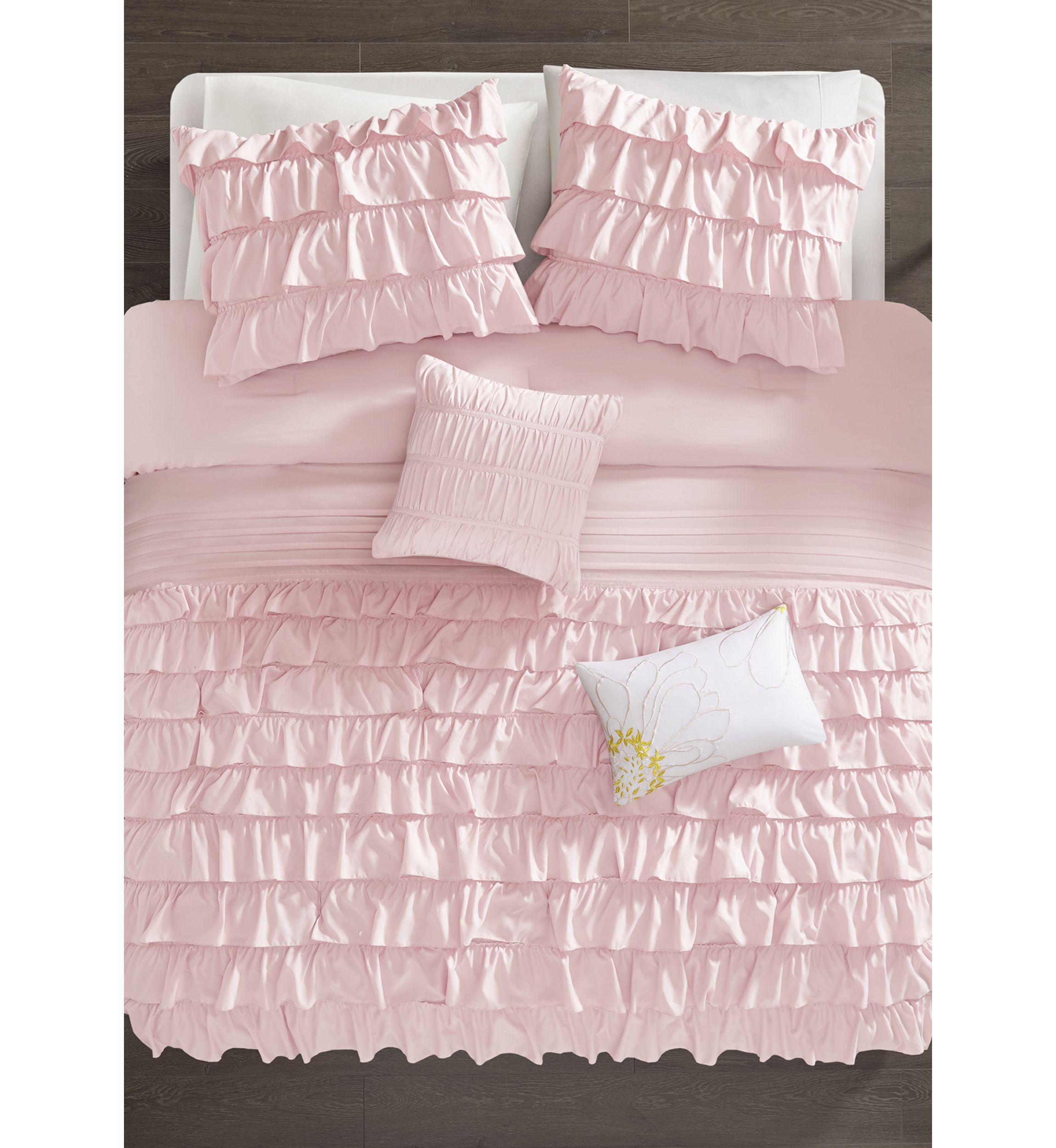 Intelligent Design Waterfall Comforter Set - Blush