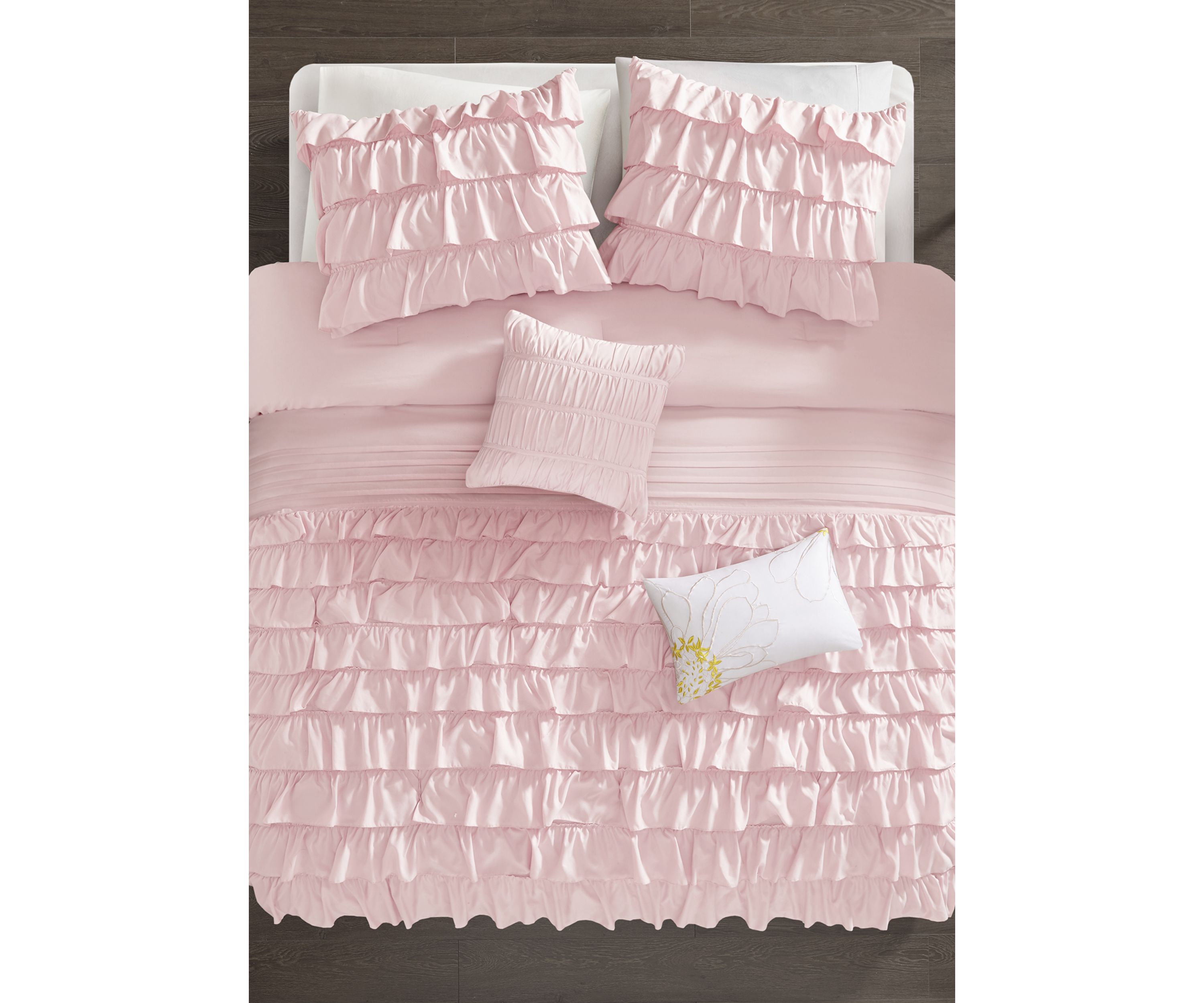 Intelligent Design Waterfall Comforter Set - Blush