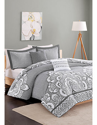 Isabella Comforter Set Gray Belk