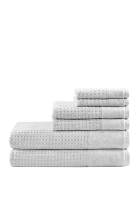 Spa Waffle 6 Piece Jacquard Combed Cotton Towel Set