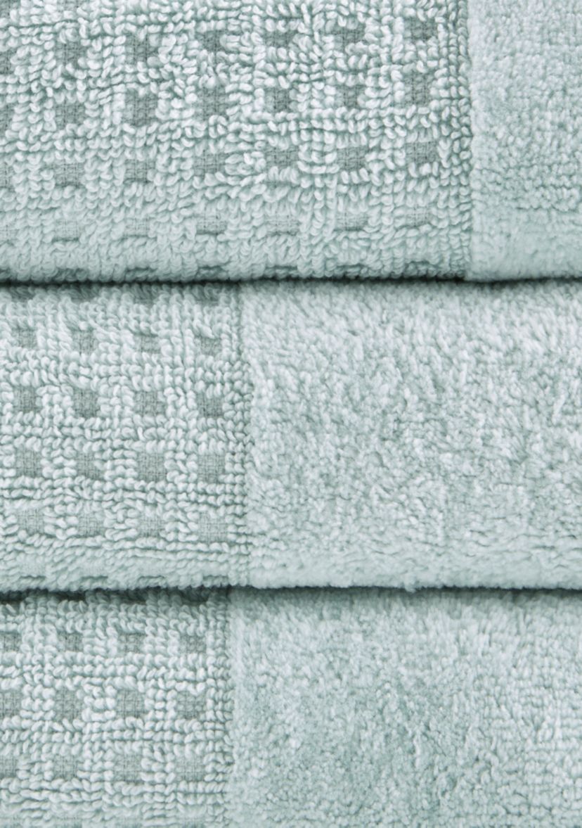 Spa Waffle 6 Piece Jacquard Combed Cotton Towel Set