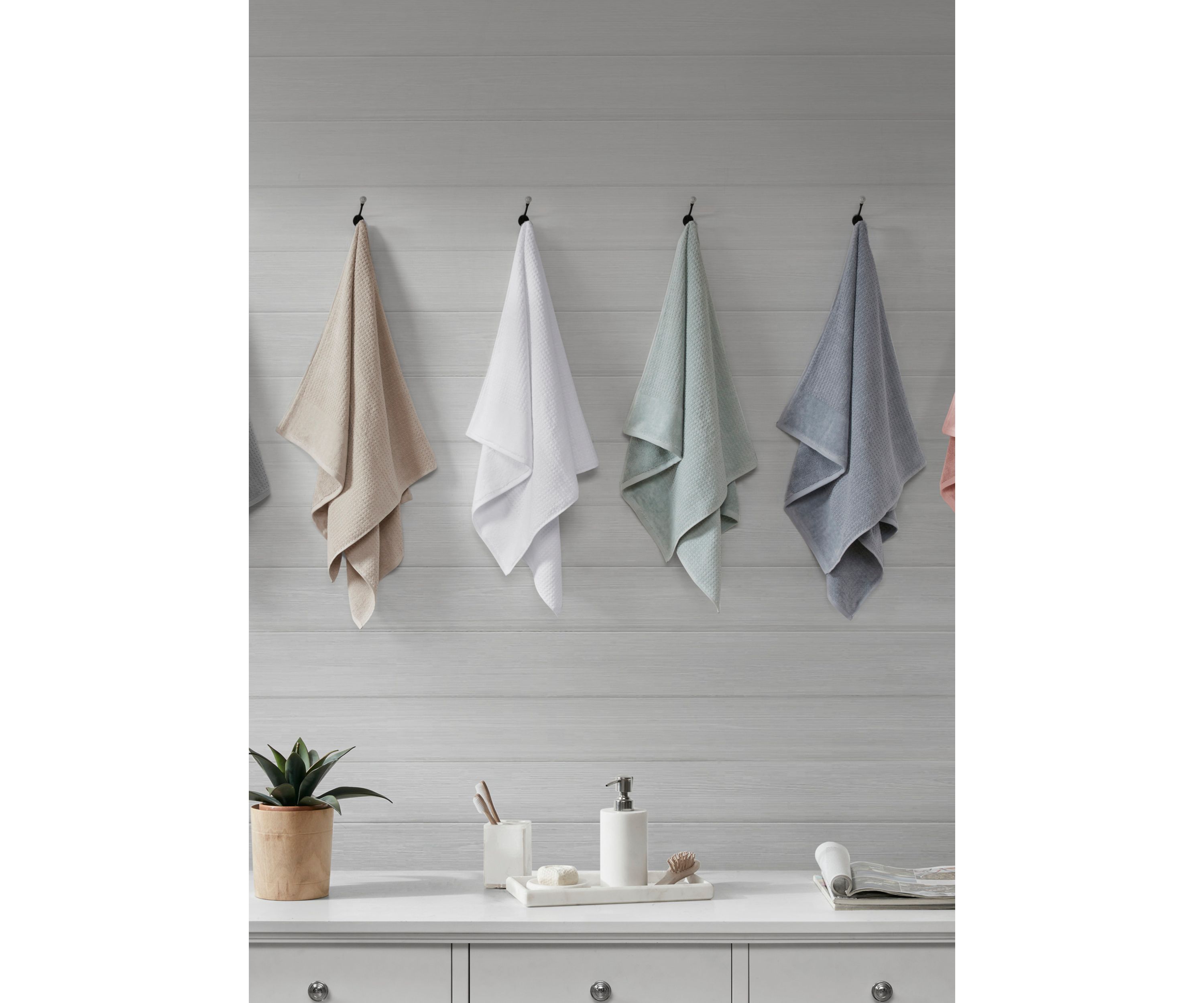 Spa Waffle 6 Piece Jacquard Combed Cotton Towel Set