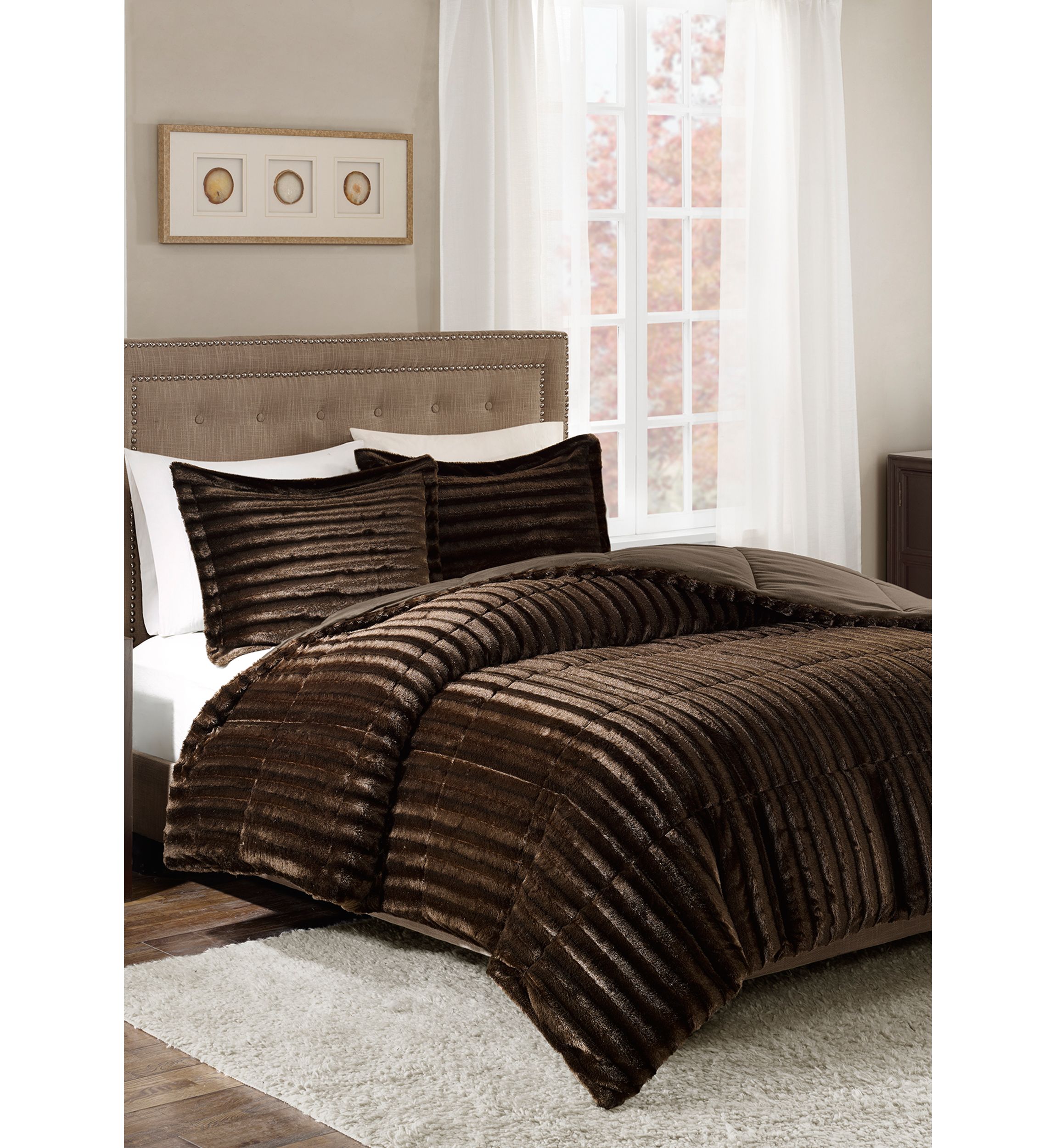Duke Faux Fur 3 Piece Comforter Set