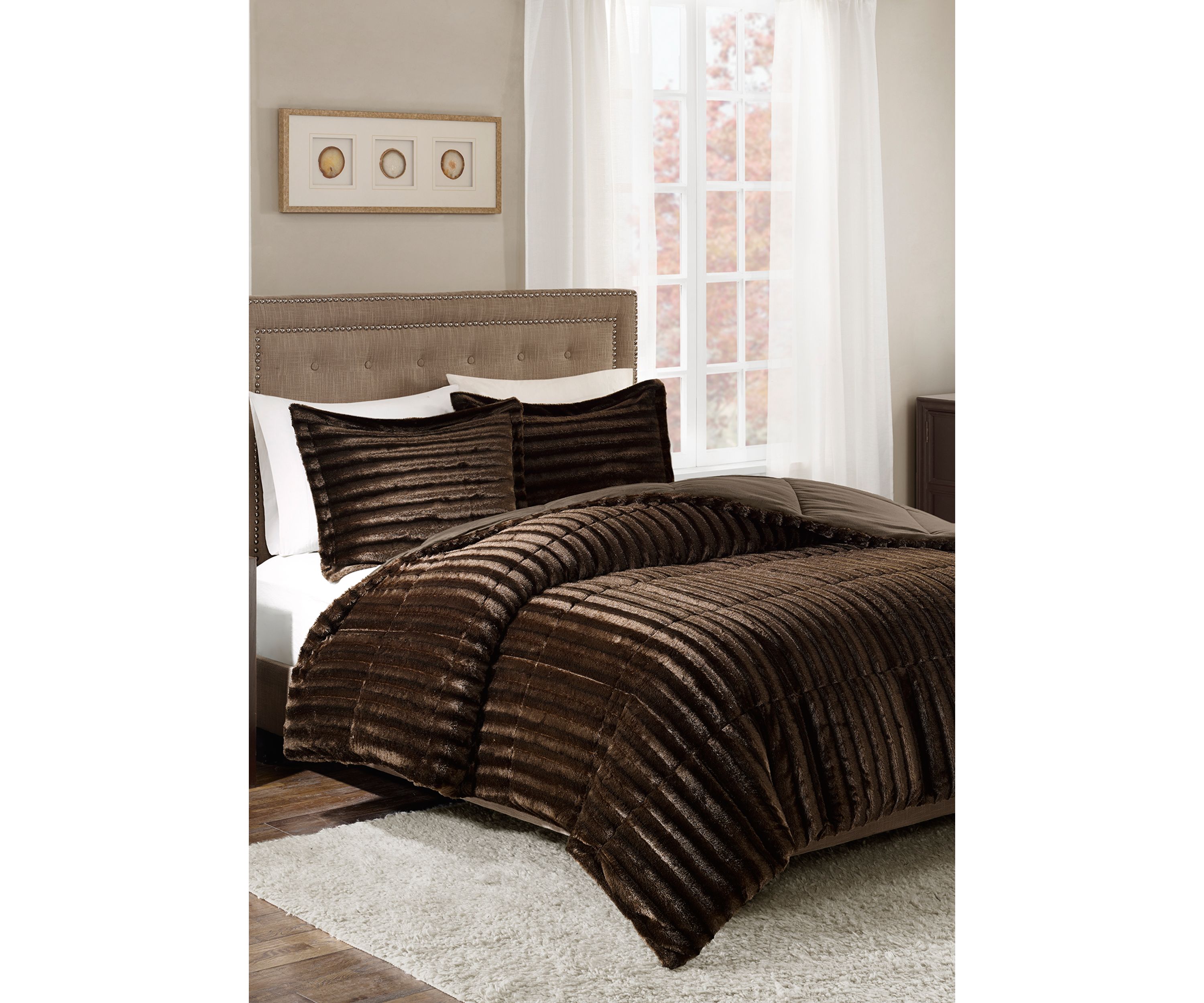 Duke Faux Fur 3 Piece Comforter Set