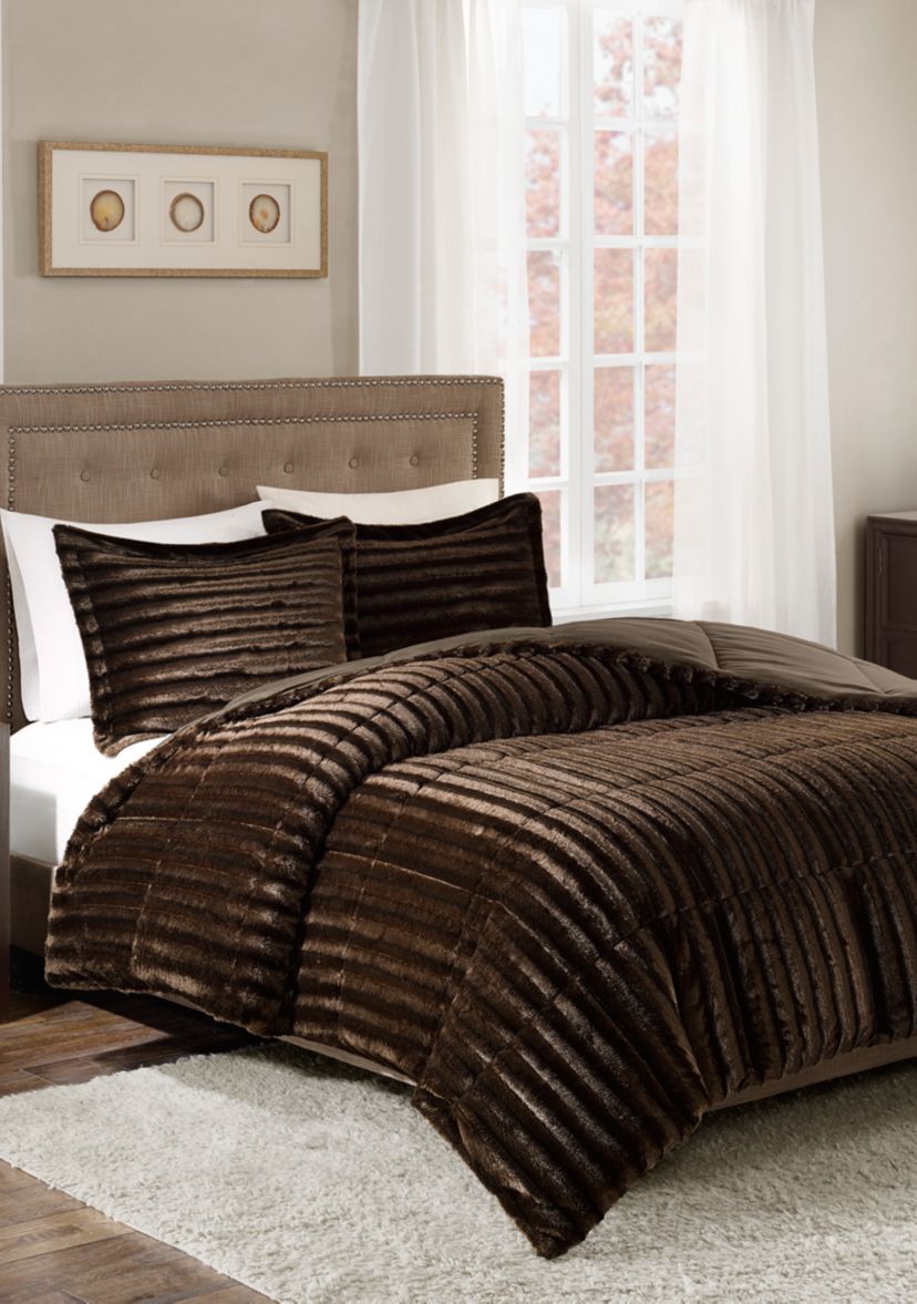 Duke Faux Fur 3 Piece Comforter Set