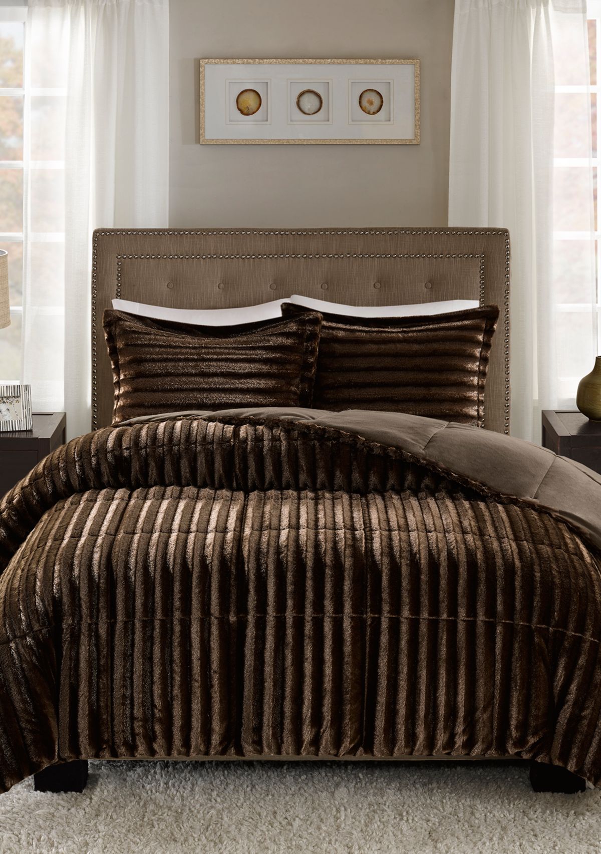 Duke Faux Fur 3 Piece Comforter Set