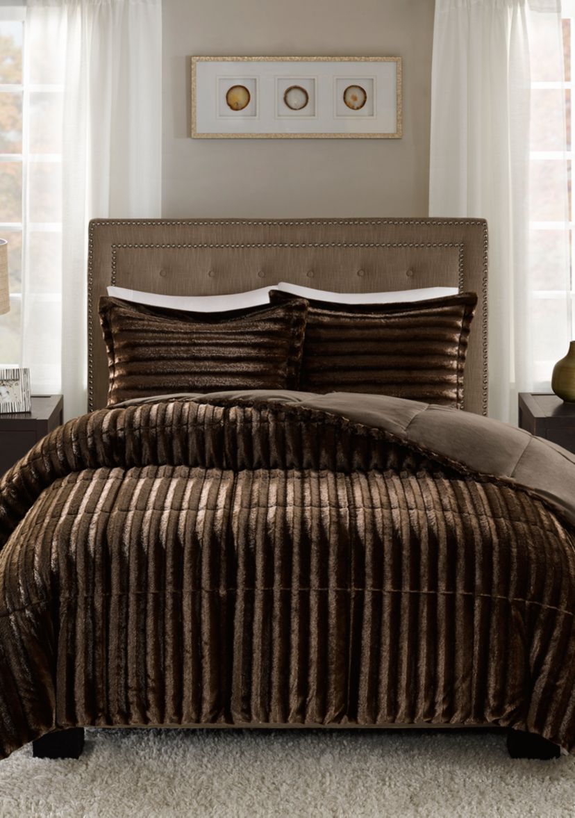 Duke Faux Fur 3 Piece Comforter Set