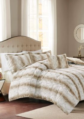 Madison Park Zuri 4 Piece Faux Fur Comforter Set Belk