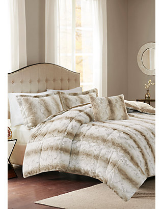 Madison Park Zuri 4 Piece Faux Fur Comforter Set Belk