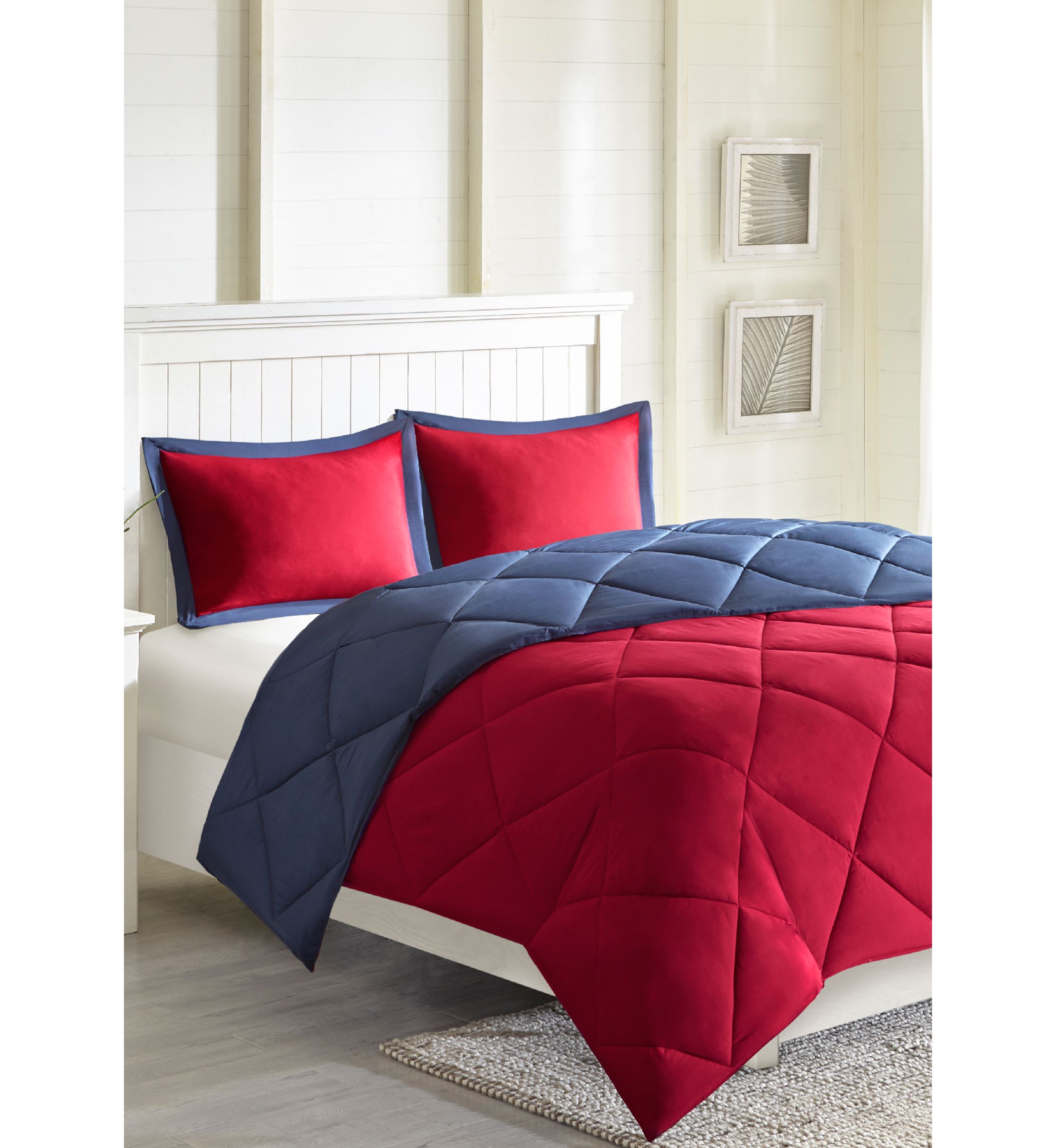 Larkspur Scotchgard Diamond Quilting Reversible Down Alternative Comforter Set