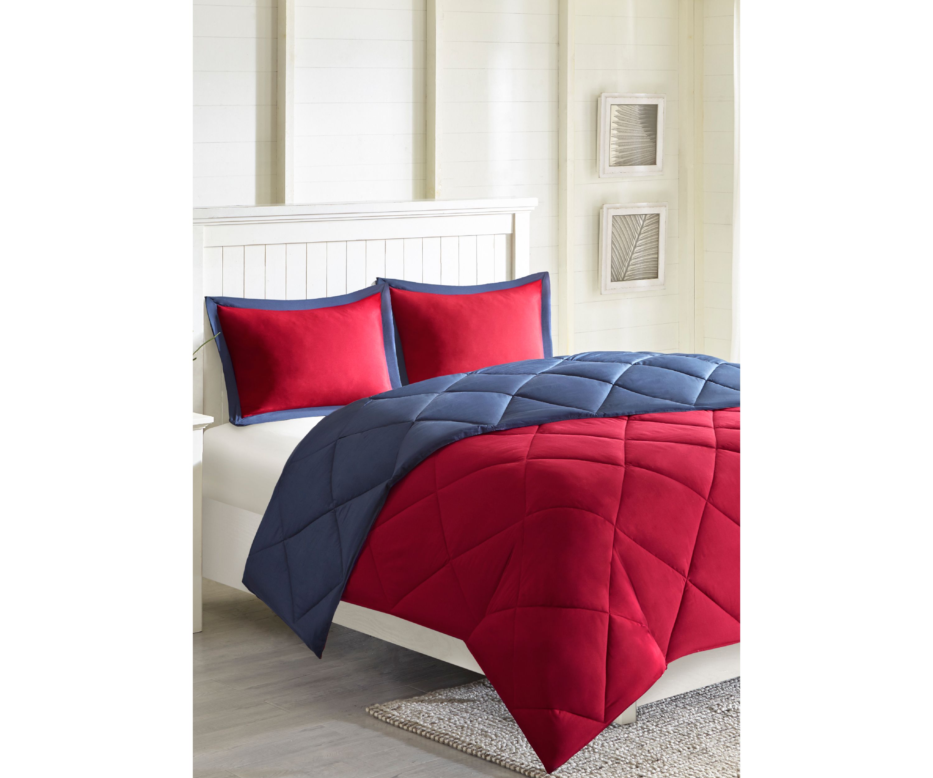 Larkspur Scotchgard Diamond Quilting Reversible Down Alternative Comforter Set