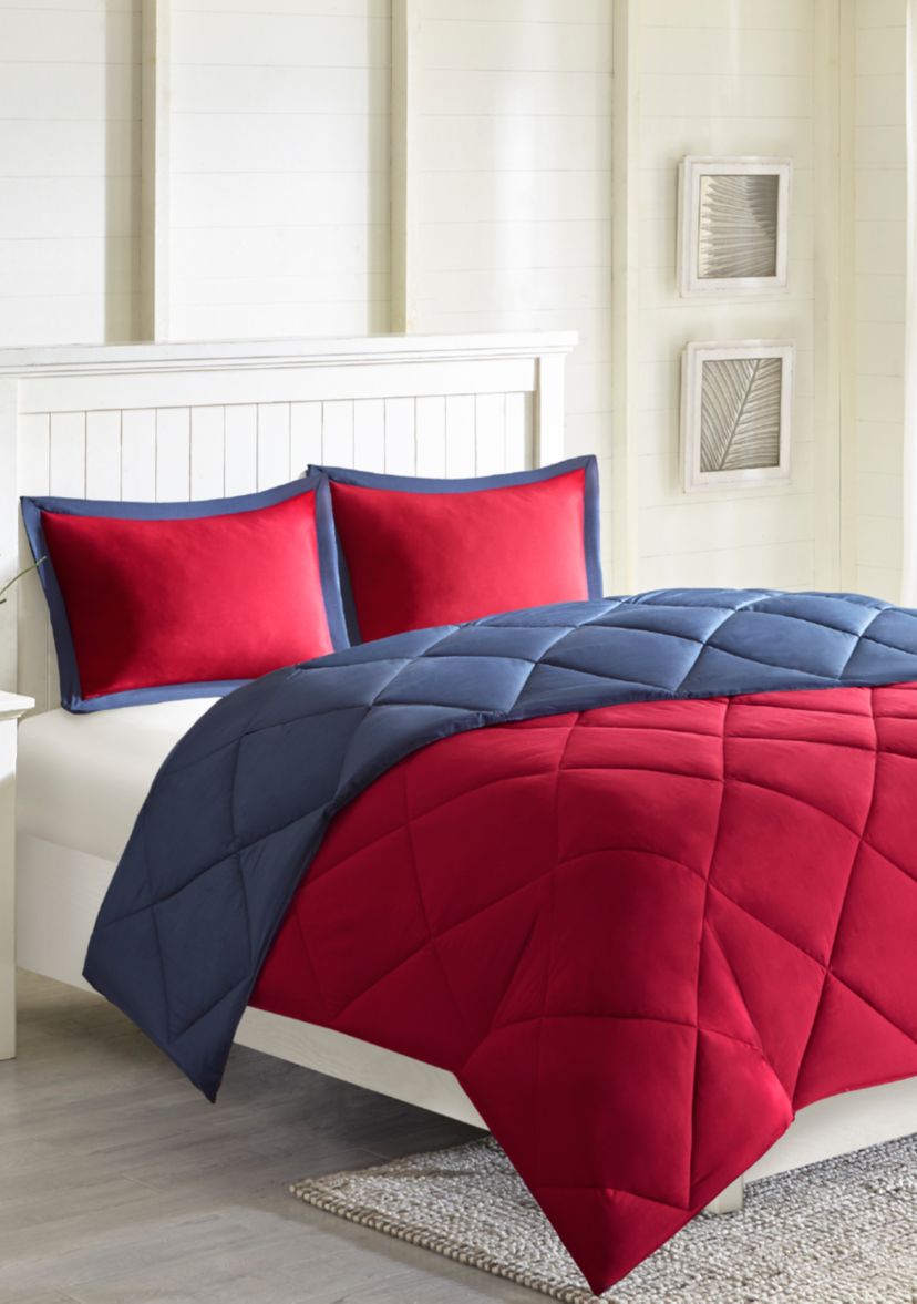 Larkspur Scotchgard Diamond Quilting Reversible Down Alternative Comforter Set