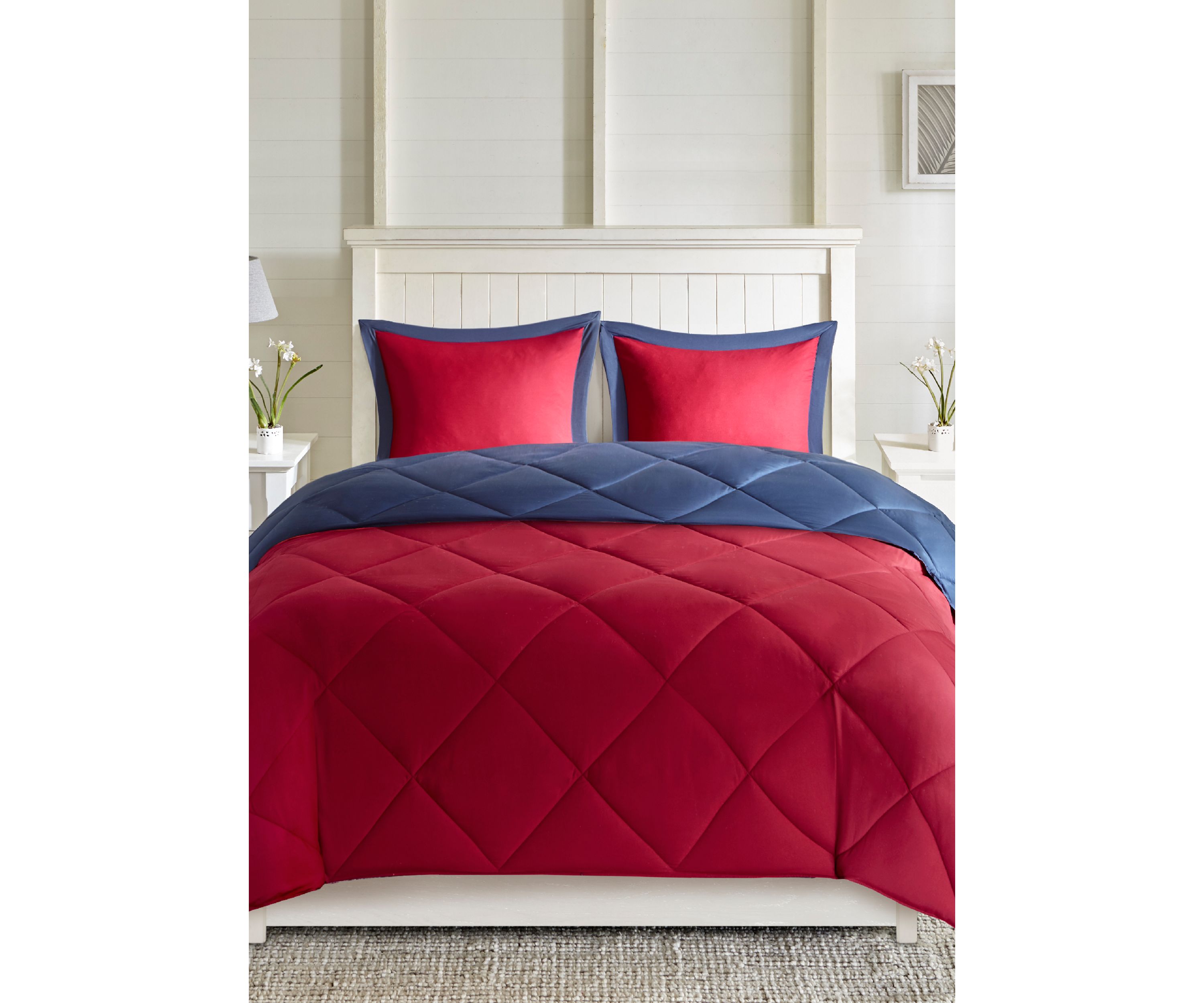 Larkspur Scotchgard Diamond Quilting Reversible Down Alternative Comforter Set