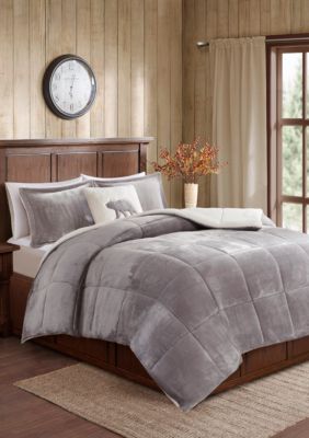 Woolrich Alton Plush To Sherpa Down Alternative Comforter Set Belk
