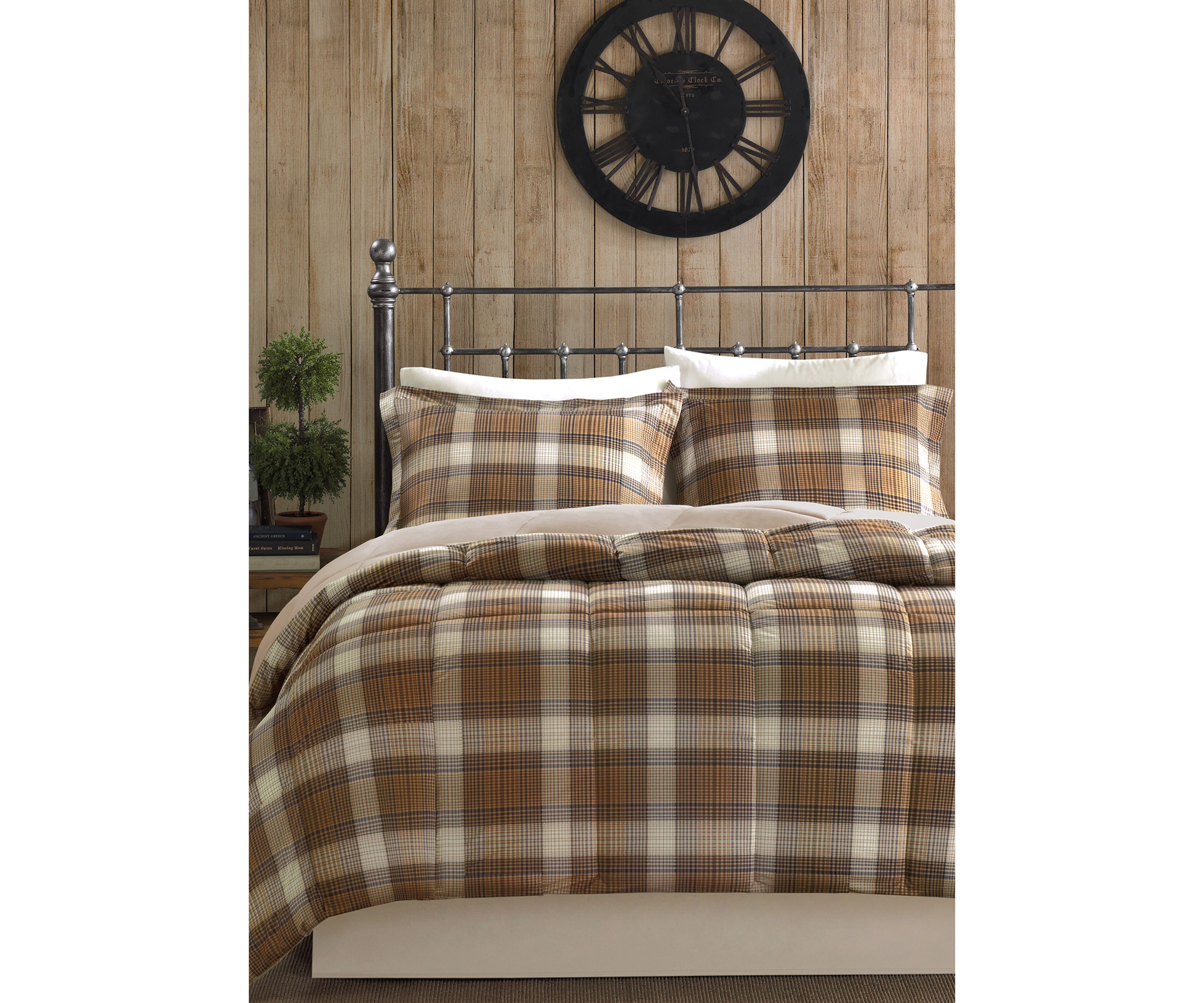 Lumberjack Classic Quilting Soft and Cozy Microfiber Solid Reverse Down Alternative Comforter Set