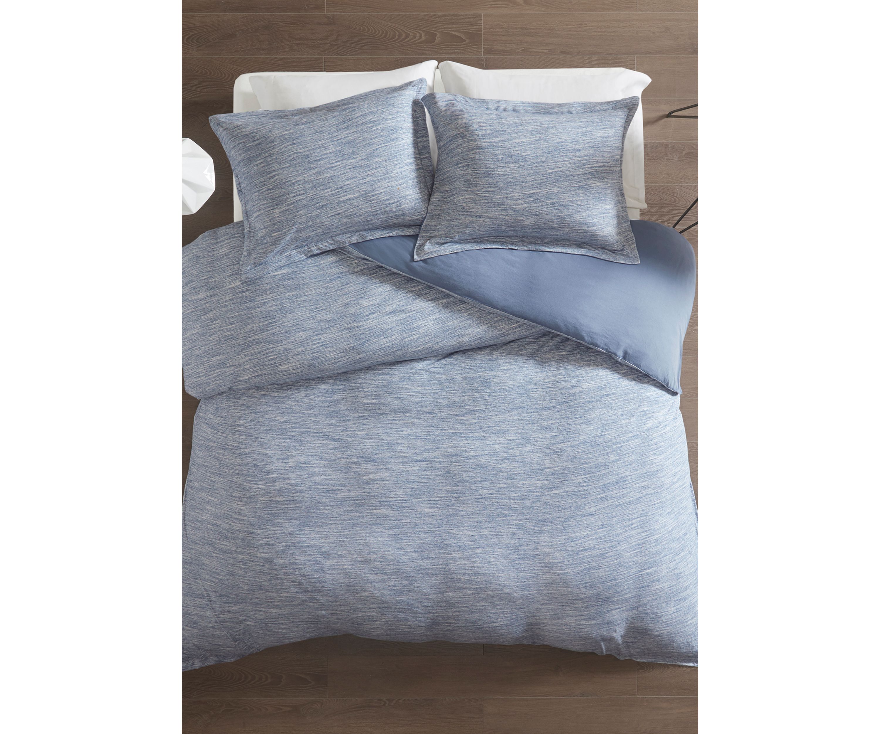 Space Dyed Melange Cotton Jersey Knit Duvet Cover Set