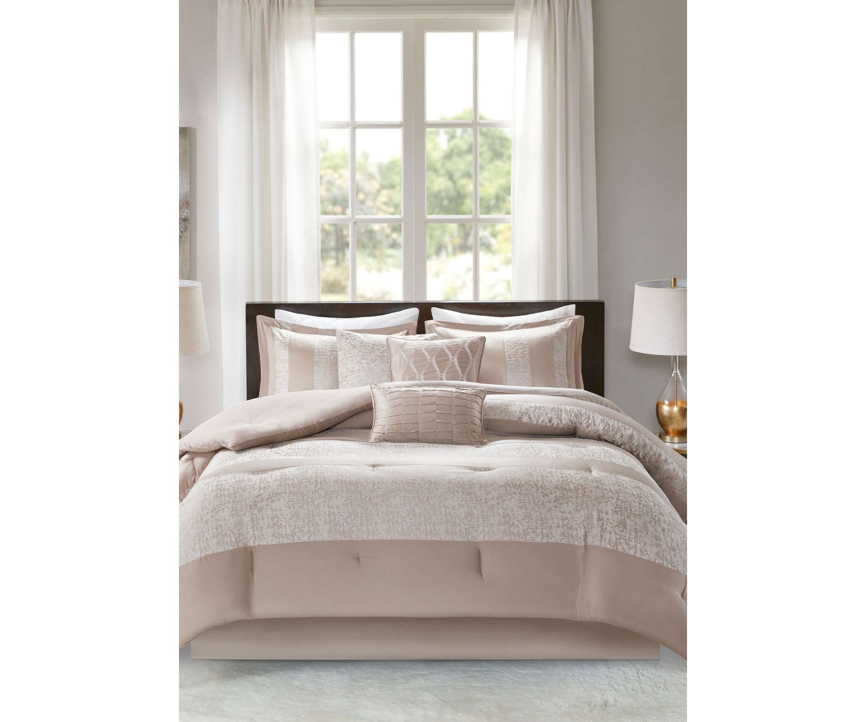 Ava 7 Piece Chenille Jacquard Comforter Set