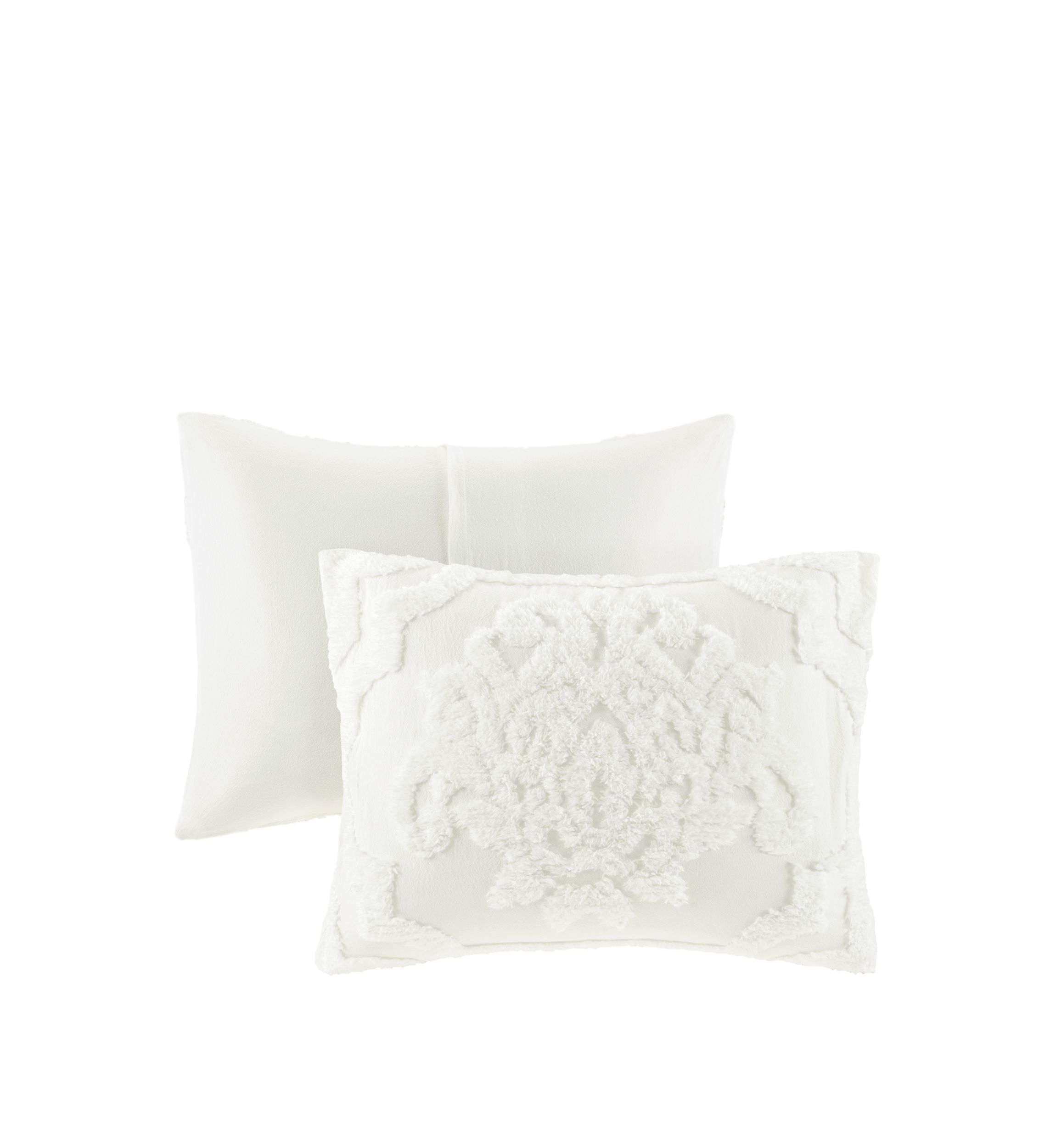 Viola 3-Piece Tufted Cotton Chenille Damask Comforter Set