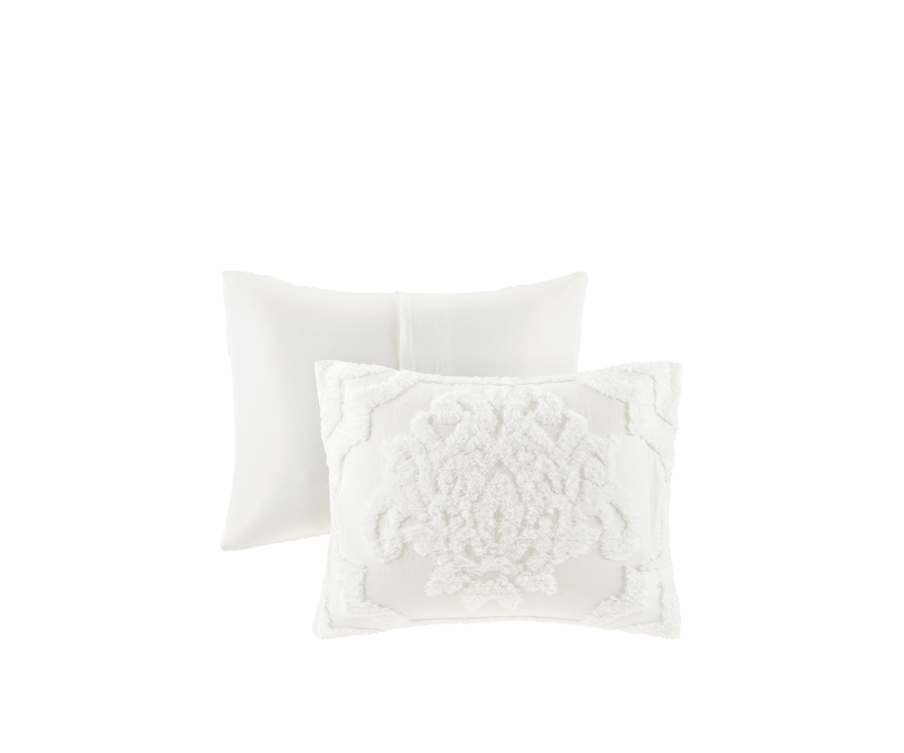 Viola 3-Piece Tufted Cotton Chenille Damask Comforter Set