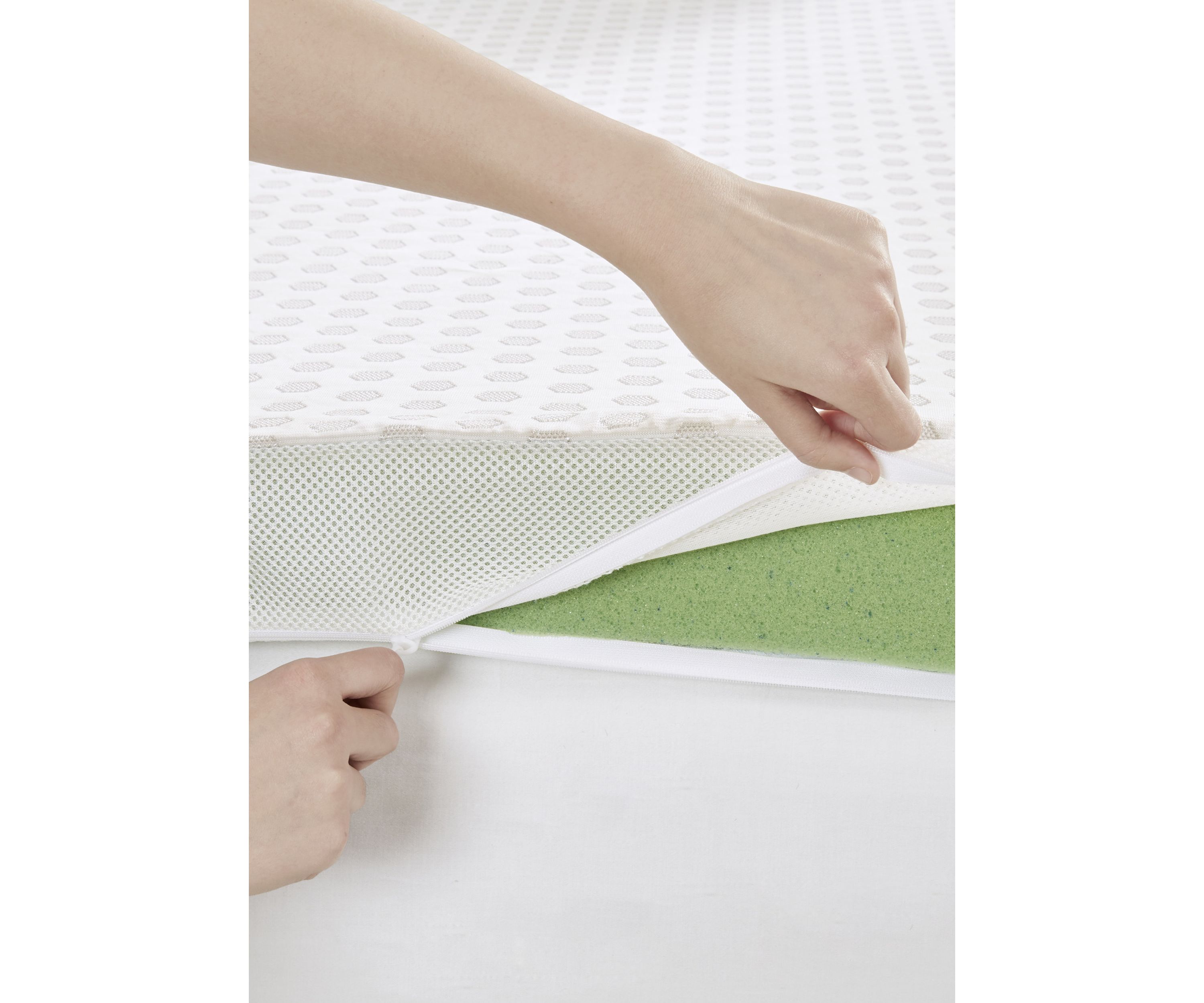 Hypoallergenic 3 in Cooling Gel Memory Foam Mattress Topper with Removable Cooling Cover