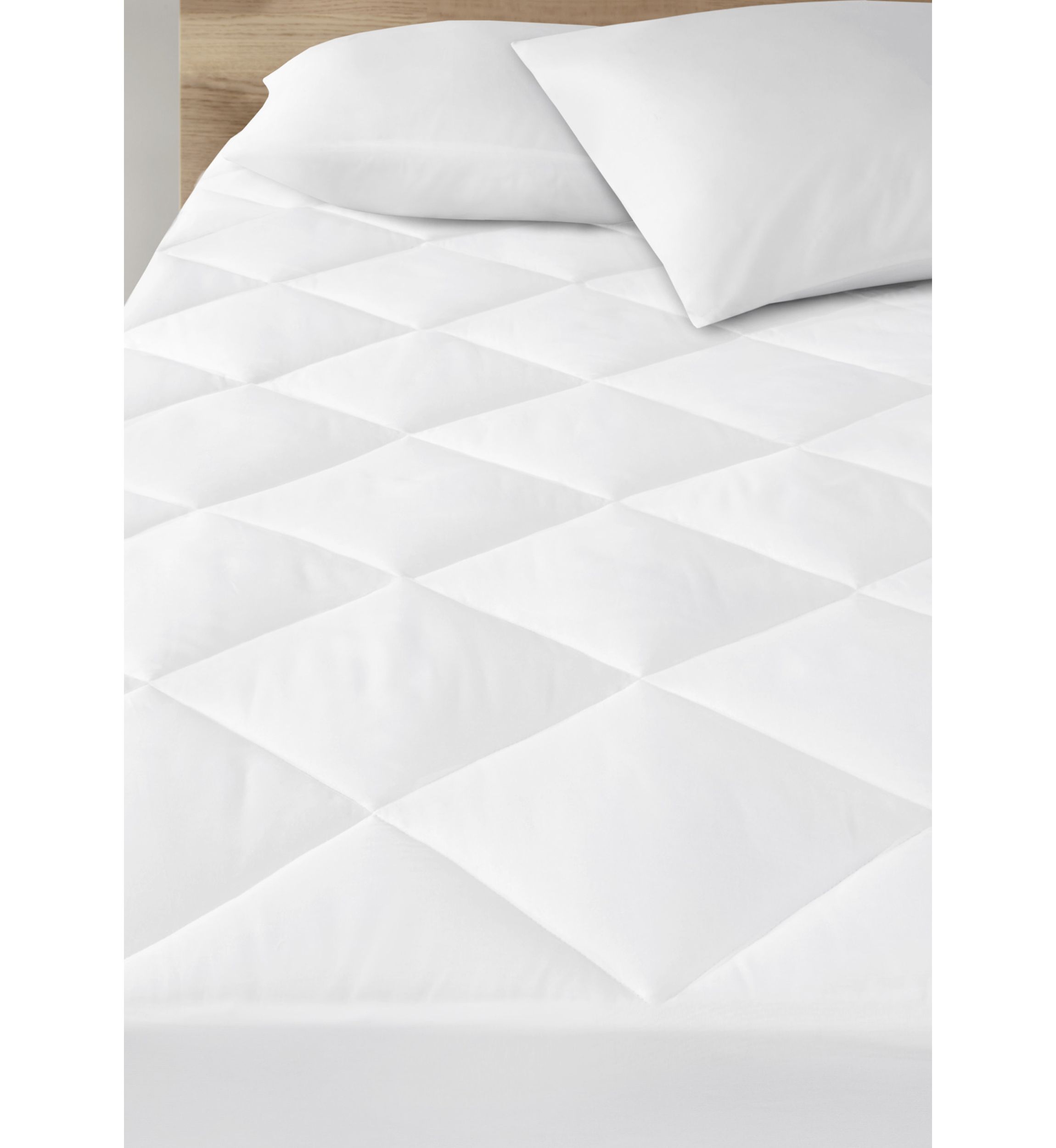 Quiet Nights Cotton Sateen Waterproof Diamond Quilting Down Alternative Mattress Pad