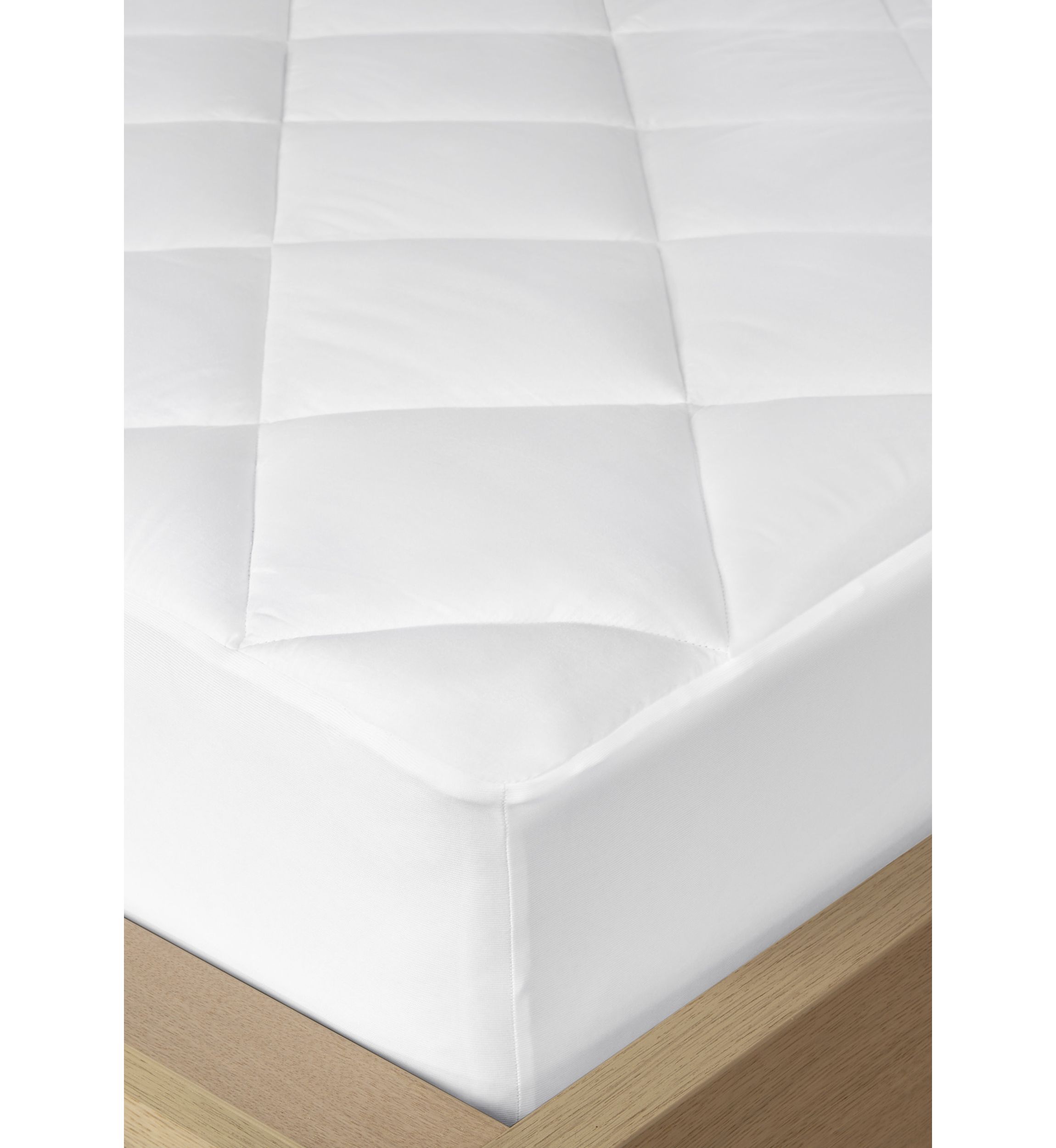 Quiet Nights Cotton Sateen Waterproof Diamond Quilting Down Alternative Mattress Pad