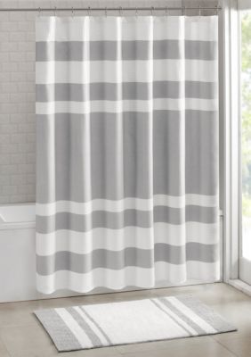 Madison Park Spa Waffle Shower Curtain with 3M Treatment, Grey
