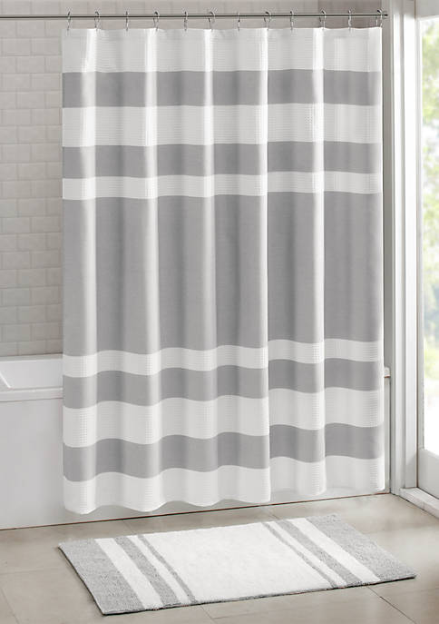 Madison Park Spa Waffle Shower Curtain with 3M
