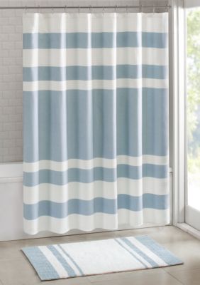 Madison Park Spa Waffle Shower Curtain with 3M Treatment, Blue, 36 x 72