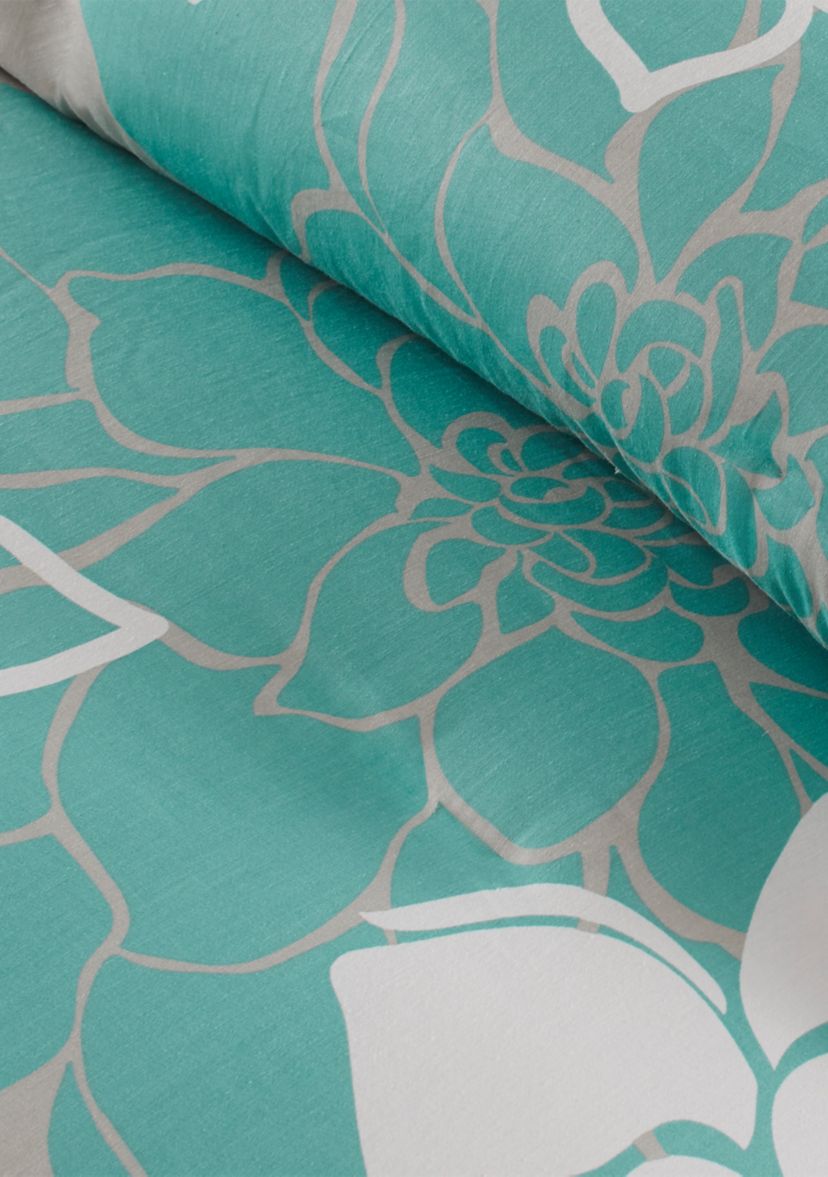 Lola Cotton Sateen Soft Floral Print 6 Piece Duvet Cover Set