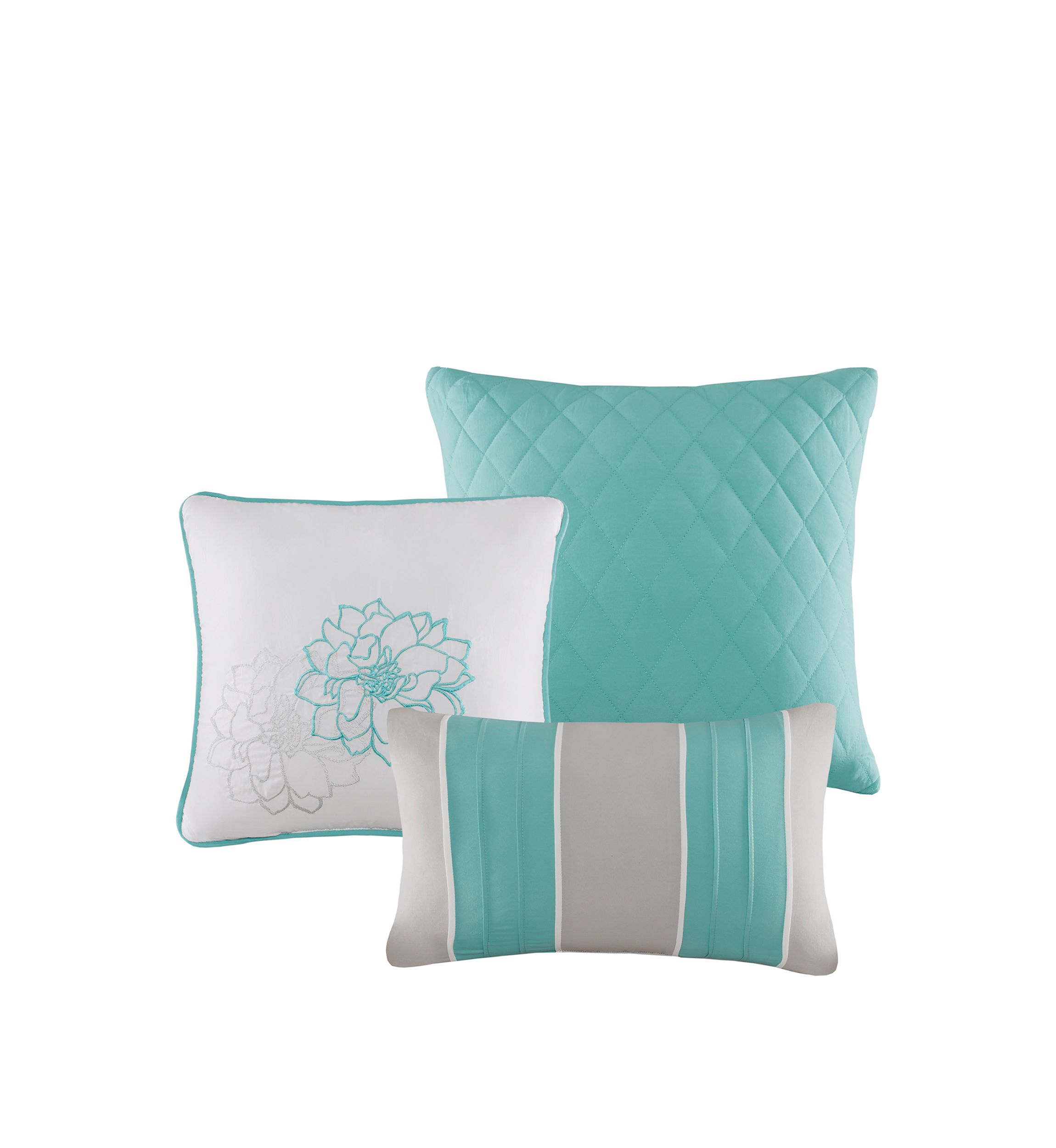 Lola Cotton Sateen Soft Floral Print 6 Piece Duvet Cover Set