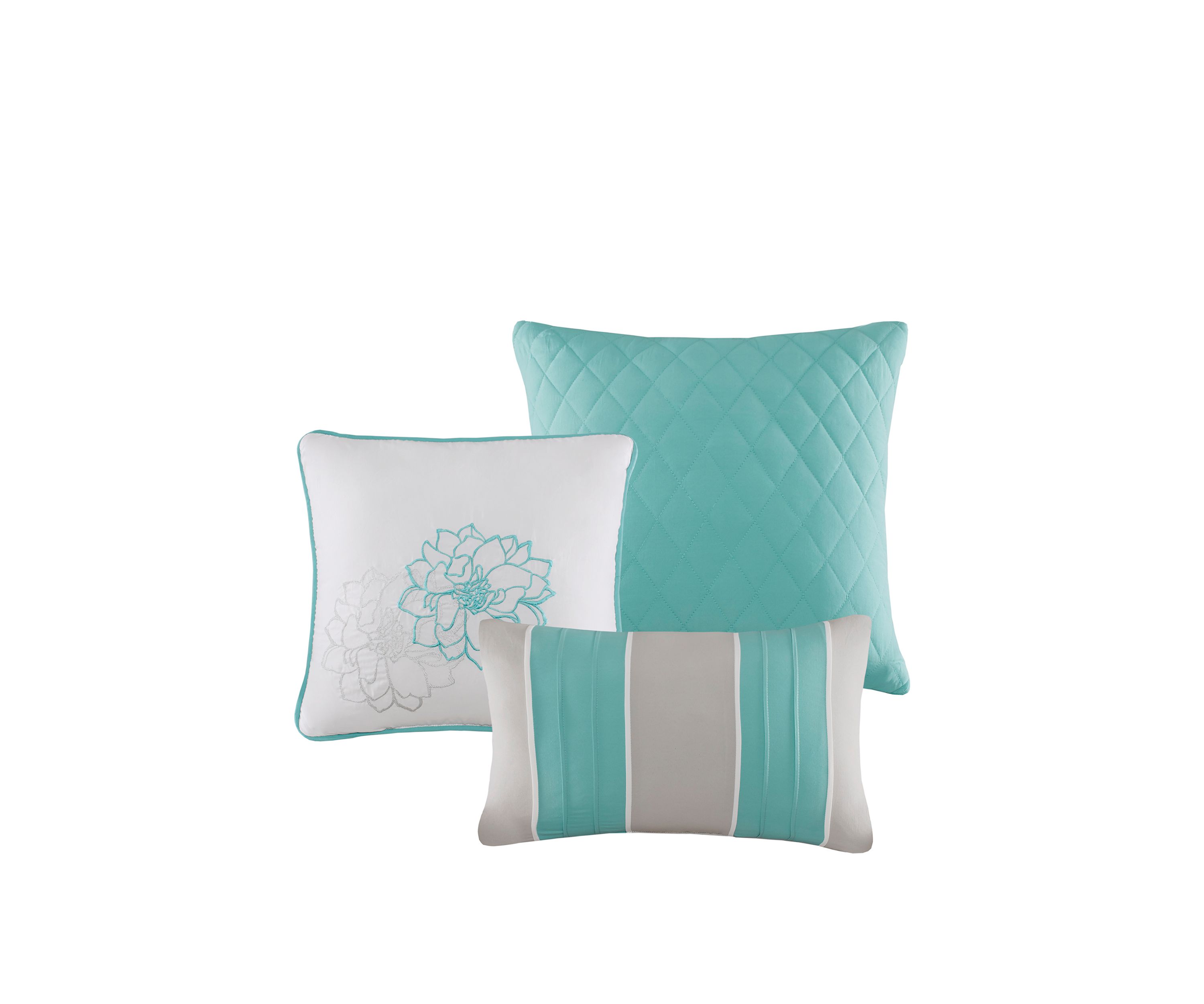 Lola Cotton Sateen Soft Floral Print 6 Piece Duvet Cover Set
