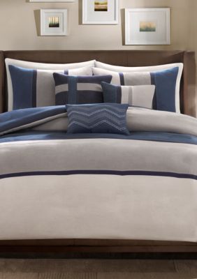 Madison Park Palisades 6 Piece Faux Suede Duvet Set Belk