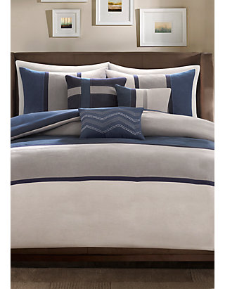 Madison Park Palisades 6 Piece Faux Suede Duvet Set Belk
