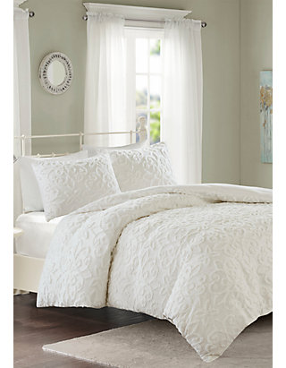 Madison Park Sabrina 3 Piece Tufted Cotton Chenille Duvet Cover