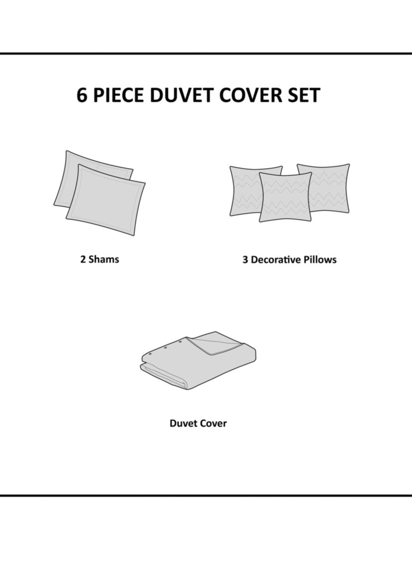 Vienna 6 Piece Printed Duvet Cover Set
