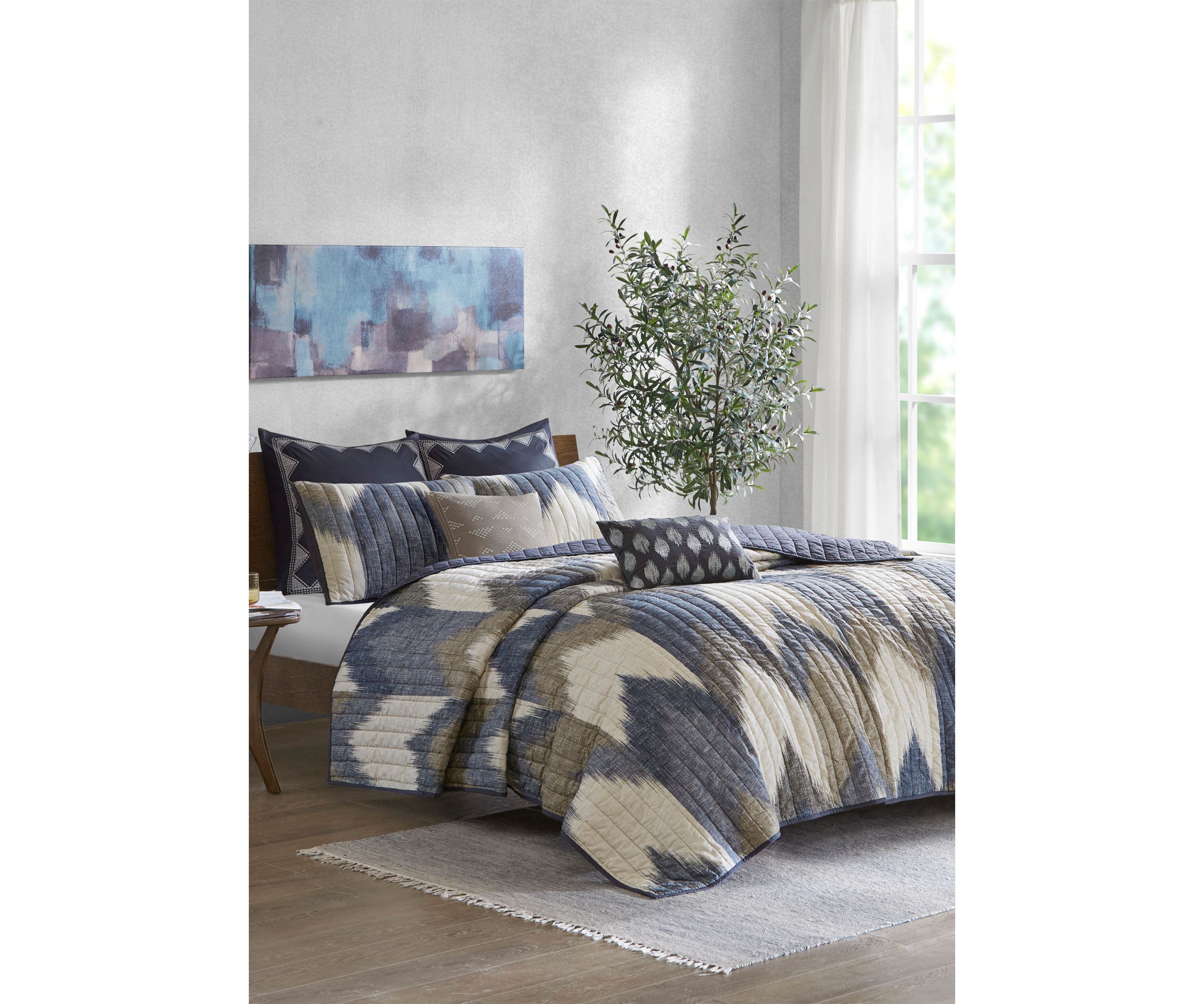 Alpine 3 Piece Printed Cotton Coverlet Set