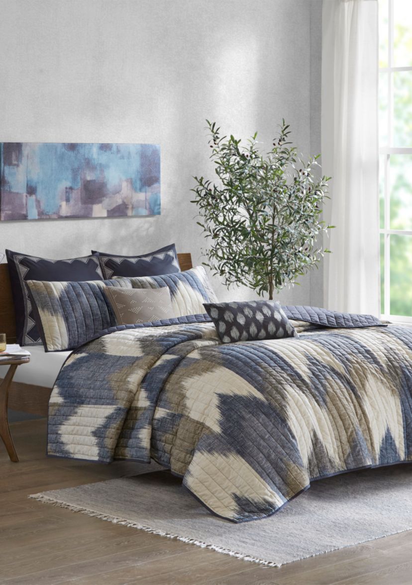 Alpine 3 Piece Printed Cotton Coverlet Set