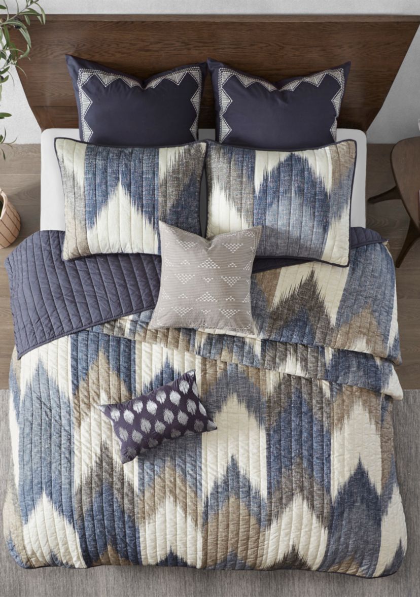 Alpine 3 Piece Printed Cotton Coverlet Set