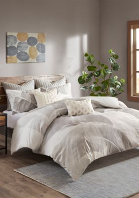 Ink Ivy Charlotte Cotton Twill Leaf Print Duvet Cover Mini Set