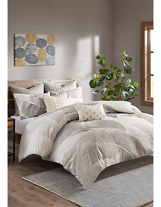 Ink Ivy Charlotte Cotton Twill Leaf Print Duvet Cover Mini Set
