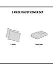 Nea 3 Piece Printed Duvet Cover Set with Trims